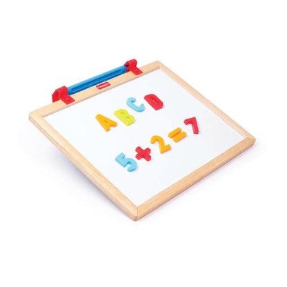 Wooden slate with colorful letters and numbers for educational play for kids