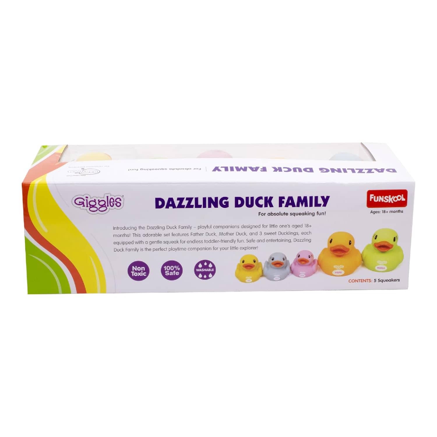 Colorful Dazzling Duck Family squeaky toys for dogs with fun sounds, suitable for all ages