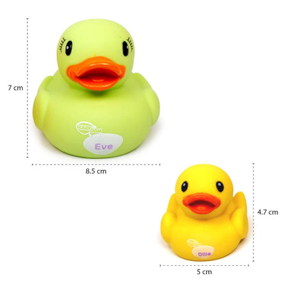 Yellow squeaky toy for dogs shaped like a duck, perfect for playtime and fetching