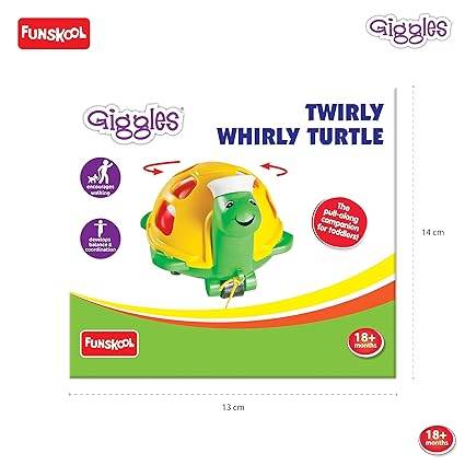 Giggles - Twirlly Whirlly Turtle, Pull along toy, Encourages walking, Rattling sound, 12 months & above, Infant and Preschool Toys - T-Rex the toyland Sitamarhi