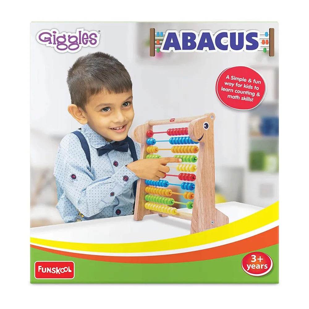 Colorful wooden abacus toy for kids ages 3 and up, designed to enhance counting and math skills