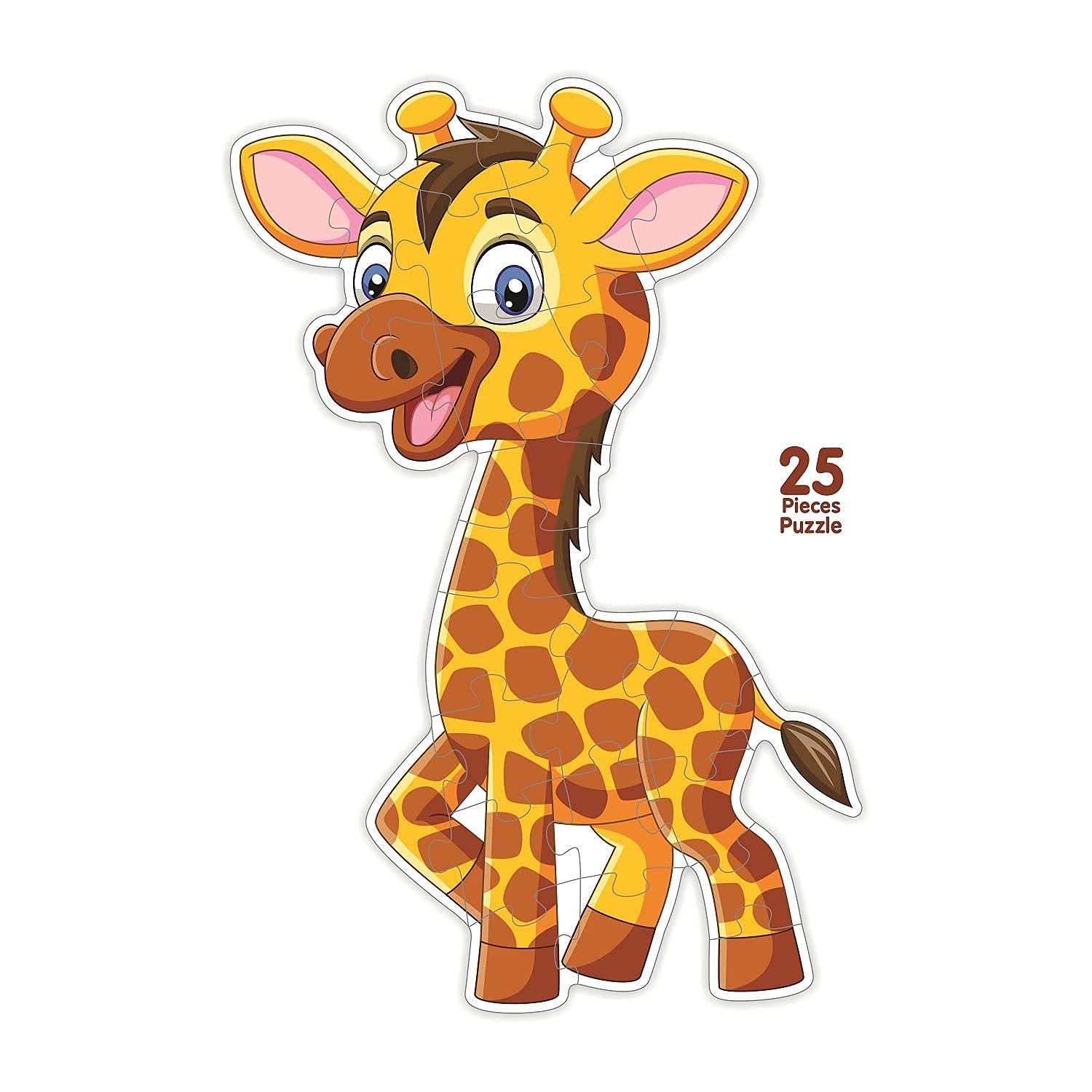 Cartoon giraffe floor puzzle 2 year olds with 25 colorful pieces for early learning