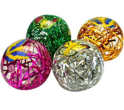 Colorful glitter ball set with butterfly designs for children aged 3 and up