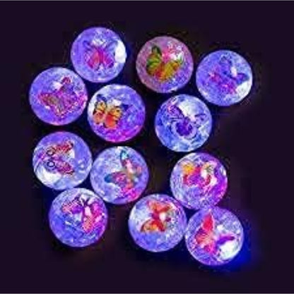 Colorful glitter ball set with butterfly designs for kids aged 3 and up