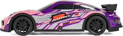 Purple and gray remote control car with remote for kids aged 6 years and up