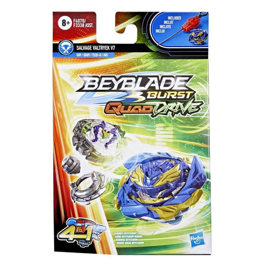 Hasbro Beyblade Burst QuadDrive Salvage Valtryek V7 Beyblade spinning top with launcher and parts