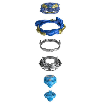 Hasbro Beyblade spinning top with launcher showing all removable parts separated