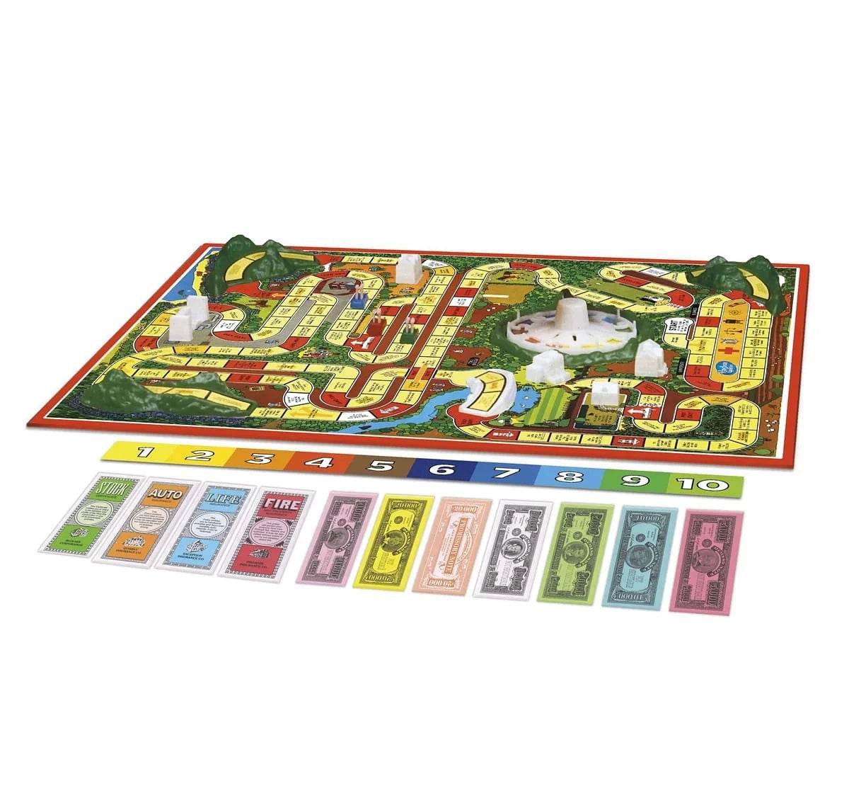 Hasbro board game featuring colorful game board and play money for ages 8 and up
