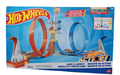Hot Wheels action playset with dual loops and launchers for racing cars by T-Rex the toyland Sitamarhi