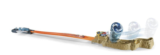 Hot Wheels Tornado Track set with orange track and tornado spinning elements for exciting car races