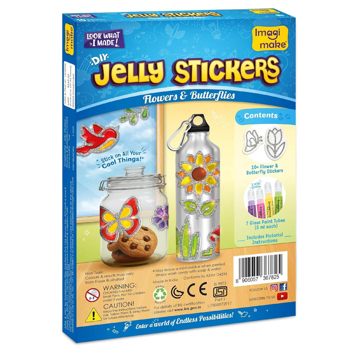 DIY Jelly Stickers Craft It Kit with flower and butterfly designs for ages 6 and up