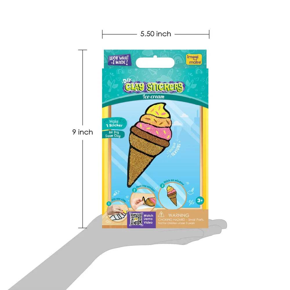 DIY Clay Sliders Ice Cream Craft Kit for Ages 3 and Up with Pink and Yellow Topping