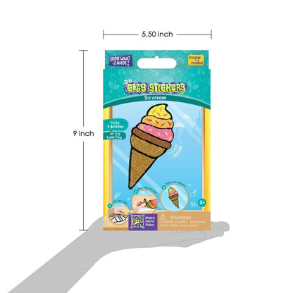 DIY Clay Sliders Ice Cream Craft Kit for Ages 3 and Up with Pink and Yellow Topping