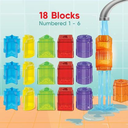 Colorful stacking blocks set for toddlers, ideal for playtime and learning with water action
