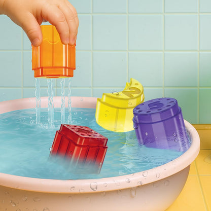 Colorful water play toddler toys for toddlers aged 1-3 years, featuring stacking and pouring actions