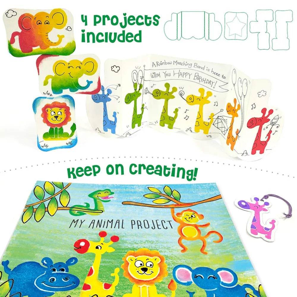 Colorful water coloring set for kids with animal designs and creative projects included