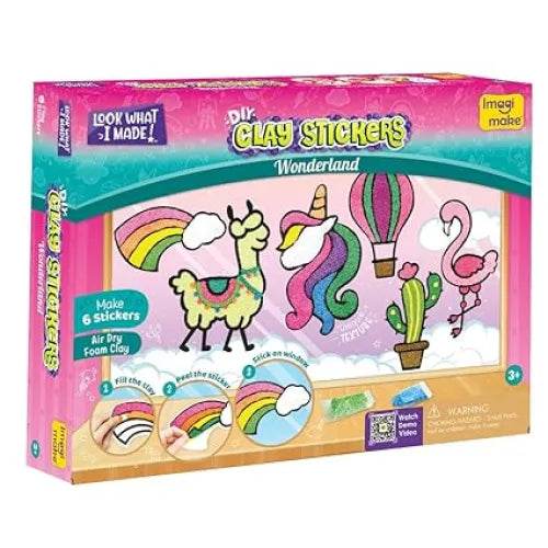 Imagimake Clay Stickers: Wonderland | Create 6 Unique DIY Stickers Using Air Dry Clay | No Mess, Travel-Friendly | Return Gifts for Kids Ages 3,4,5,6,7,8 - T-Rex the toyland Sitamarhi