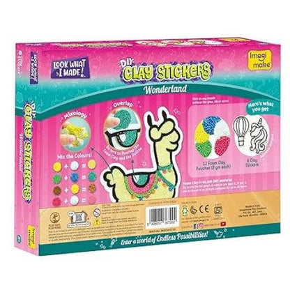 Imagimake Clay Stickers: Wonderland | Create 6 Unique DIY Stickers Using Air Dry Clay | No Mess, Travel-Friendly | Return Gifts for Kids Ages 3,4,5,6,7,8 - T-Rex the toyland Sitamarhi