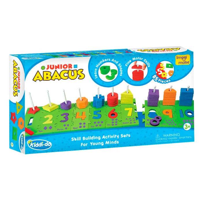 Imagimake Junior Abacus Skill Building Activity Set (2 Years +) To Help Learn Shapes, Numbers, Counting, Speech And Language, 8 mm & 10 mm Foam (Multicolor) (Multicolor) - T-Rex the toyland Sitamarhi