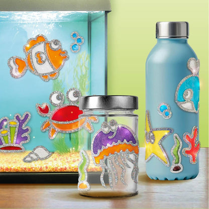 Colorful kit craft set featuring marine creatures for kids ages 5 and up