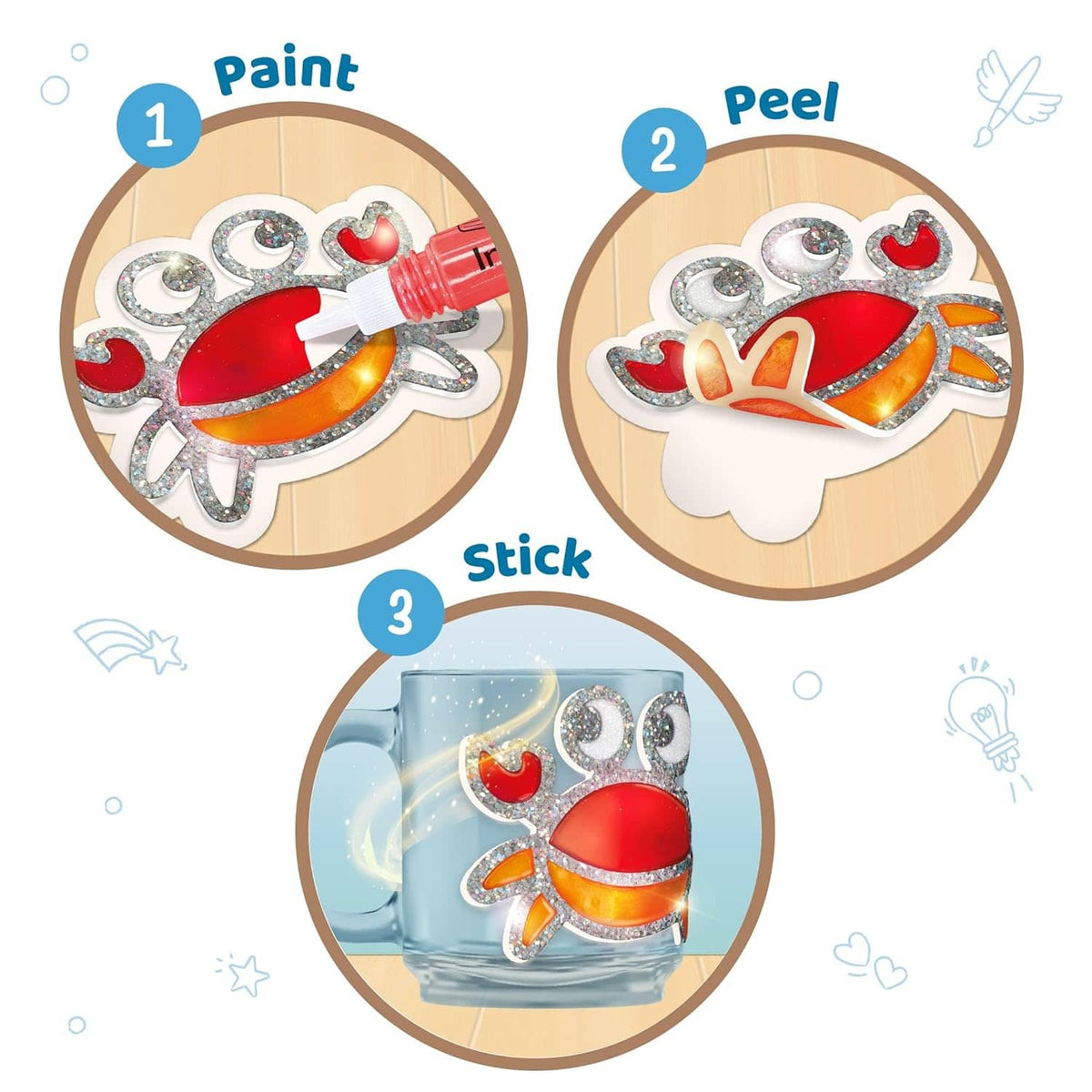 Creative kit craft for kids featuring step-by-step instructions for painting and decorating