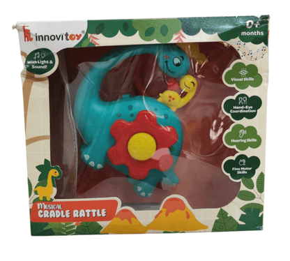 Colorful musical gourd rattle for infants, promoting visual and auditory skills