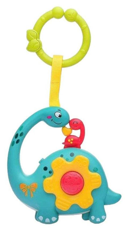Colorful musical gourd rattle toy for infants featuring a dinosaur design