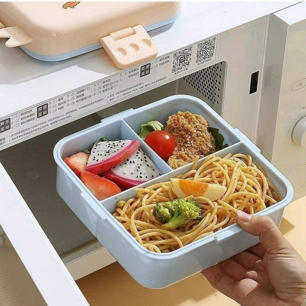 Light blue insulated bento boxes for kids featuring compartments for balanced meals