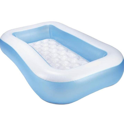 Light blue inflatable in pool for babies with safe, soft walls for comfortable play