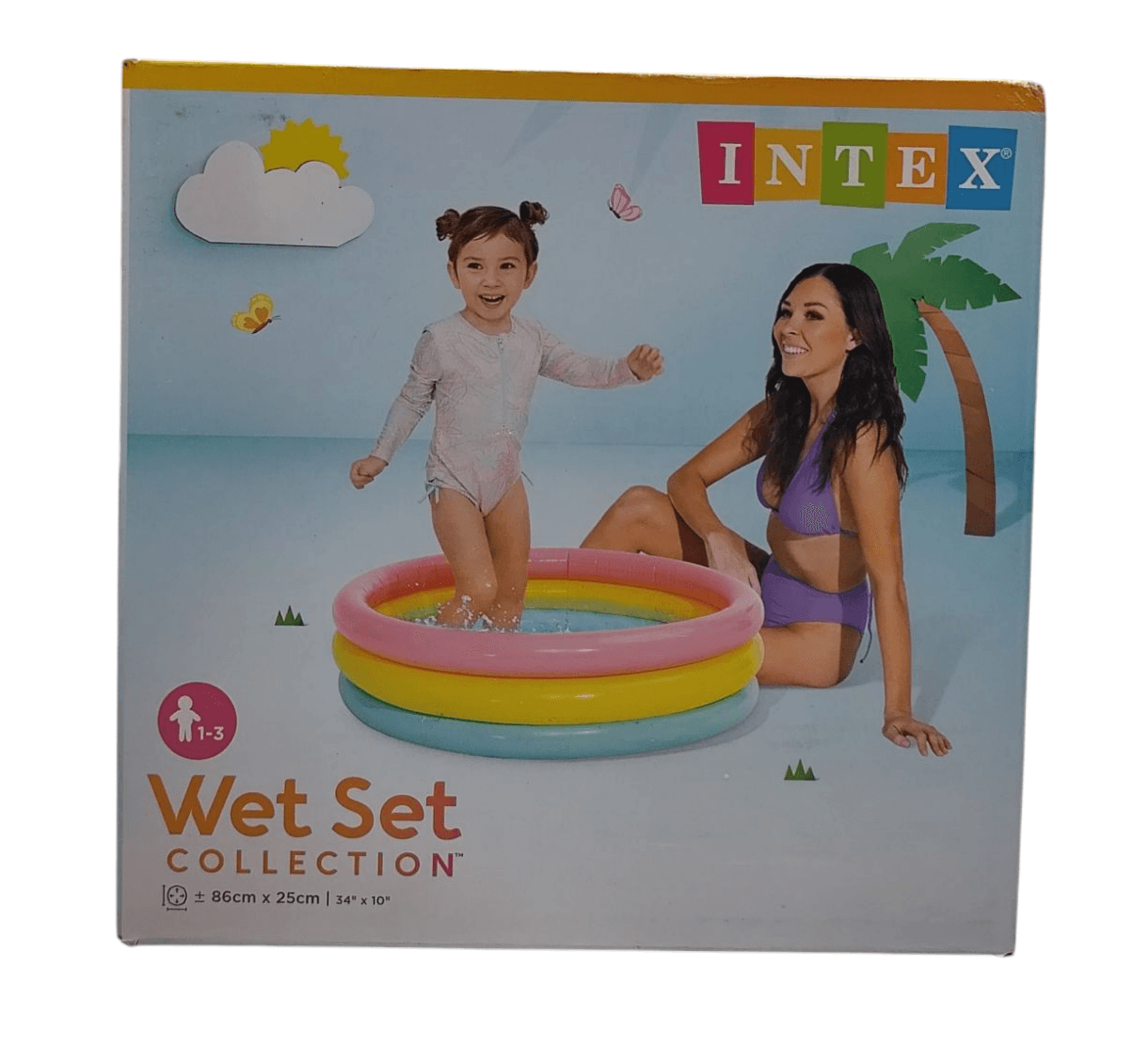 T-Rex inflatable in pool for toddlers featuring bright colors and a fun design
