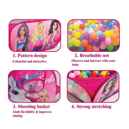 Basketball ball pool for kids with colorful pattern design breathable net and shooting basket