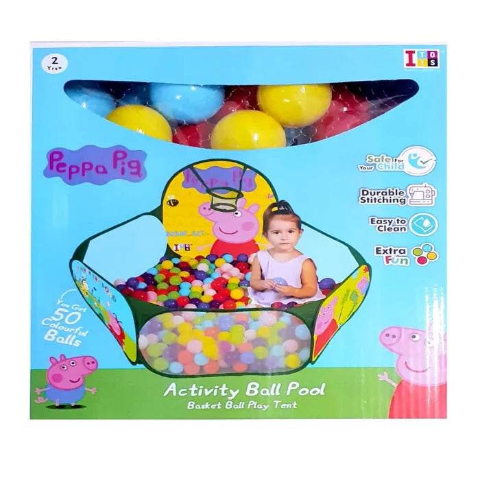 Peppa Pig basketball ball pool for kids with colorful balls and activity play tent