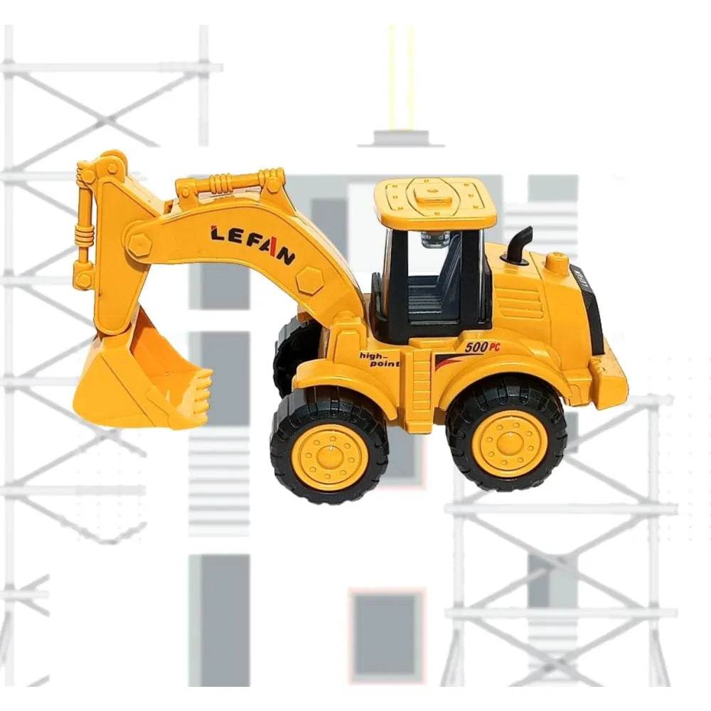 Yellow jcb skid steer toy for kids aged 3-7 years with realistic digging action