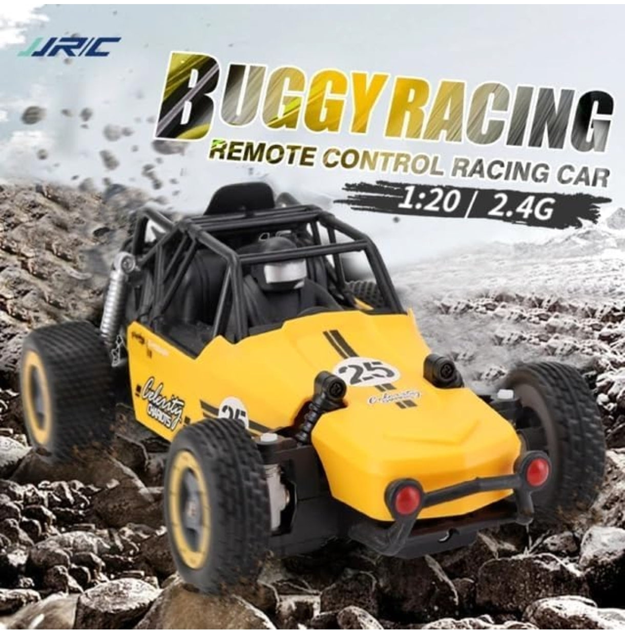 Yellow remote control mud race car buggy racing model 1 20 scale 2 4G off road toy