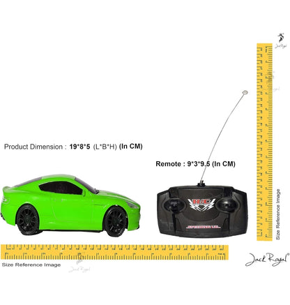T-Rex the ToyLand remote control jaguar car toy in green with black wheels and black remote control