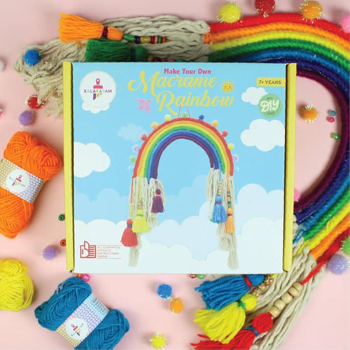 Make Your Own Kit Macrame Rainbow Craft Kit for children aged 7 years and up