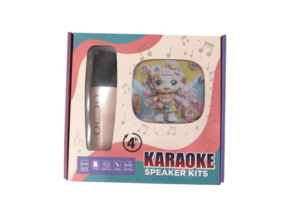 4-inch karaoke speaker kit with microphone, great for kids and family parties