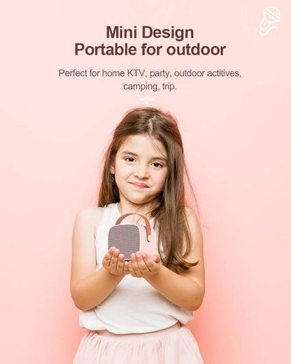 Mini portable karaoke speaker for outdoor activities, ideal for parties and camping