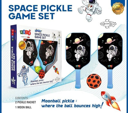 Space pickleball game set with two paddles and one ball for kids