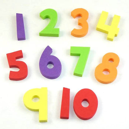 Colorful foam number blocks for kids featuring numbers 1 to 10, ideal for learning and play