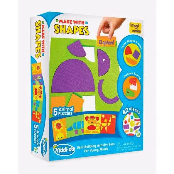 Colorful animal puzzles set with 42 pieces for skill building, suitable for ages 3 and up