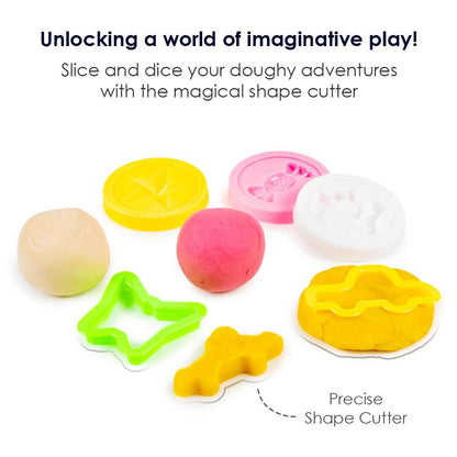 3 in 1 dough kit for kids with colorful dough balls and precise shape cutters for imaginative play