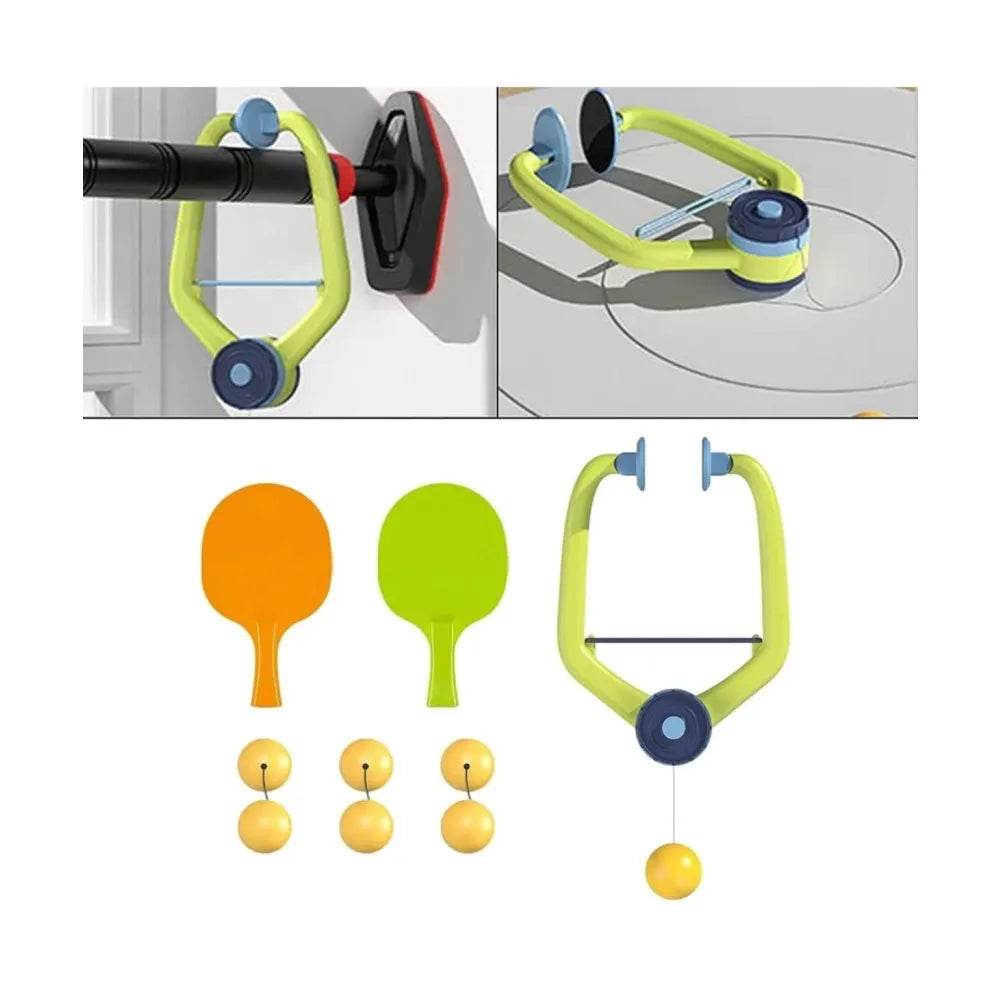 Kidology Hanging Table Tennis Self Training Indoor Gaming 2 Racket & 3 Practice Ball Portable - Double Sparring Hanging Toys Parent Child Interaction Indoor Toys For Kids - T-Rex the toyland Sitamarhi