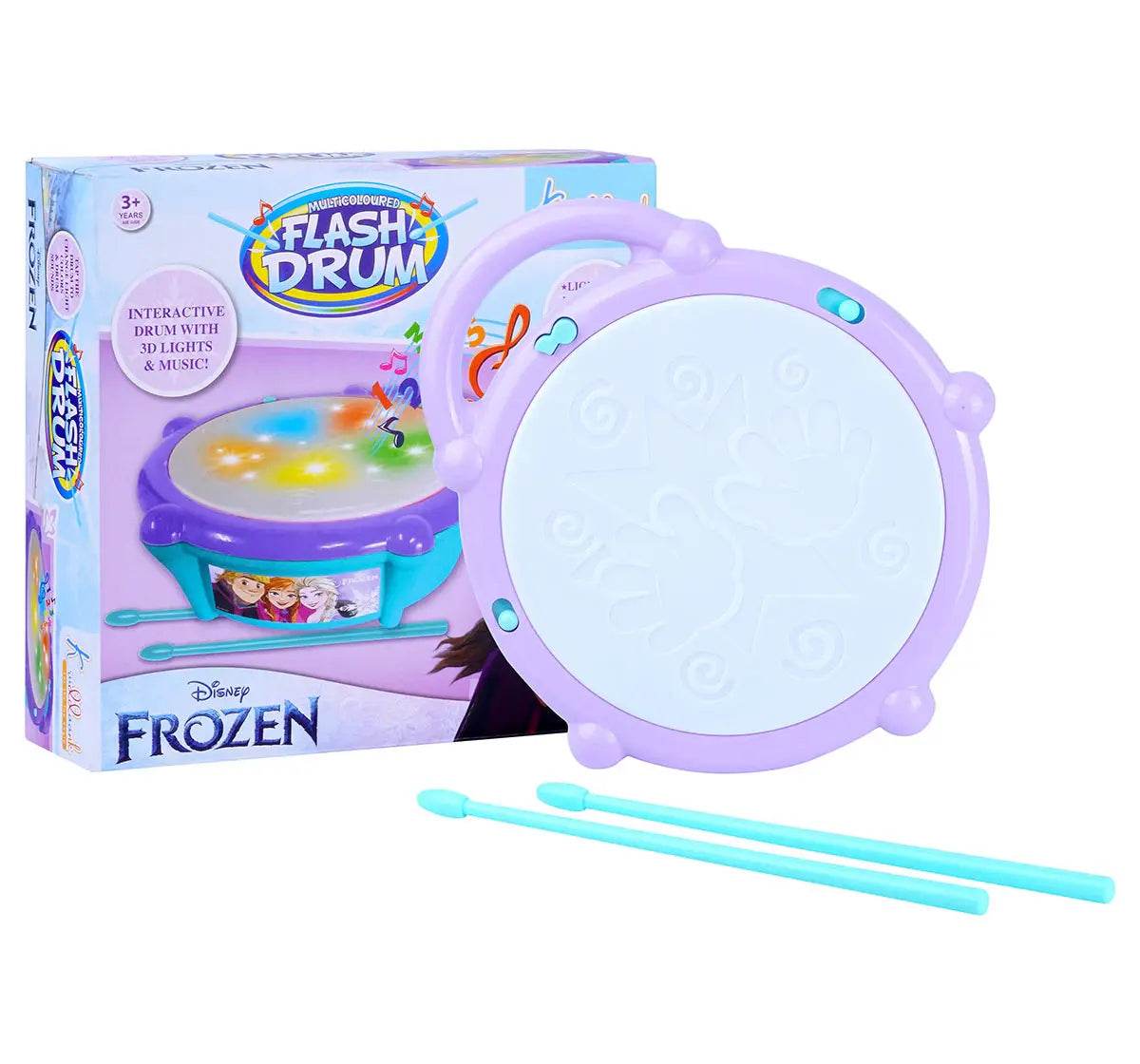 Interactive purple flash drum with lights and music for kids, part of a kids drum set