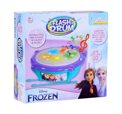Interactive purple and blue flash drum for kids with 3D lights and music, perfect kids drum set for ages 3 and up