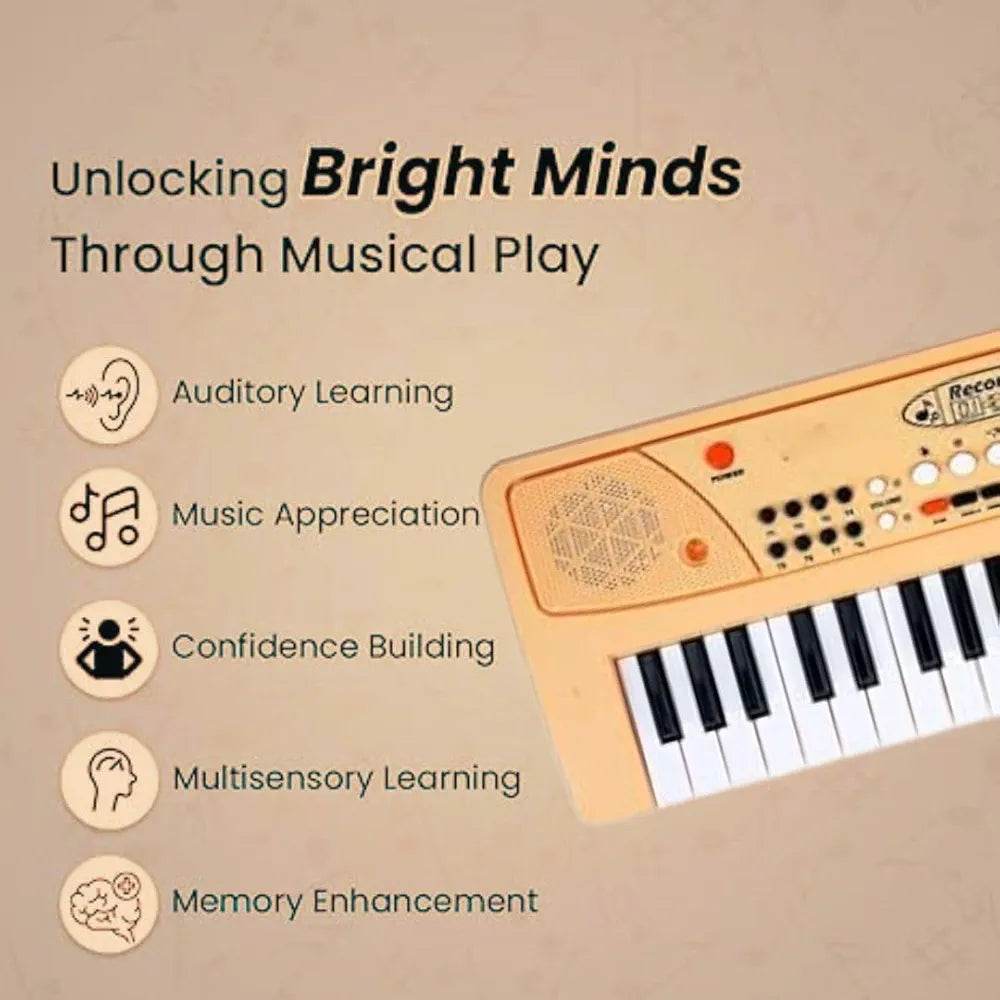 Kids piano keyboard multicolor designed for auditory learning music appreciation and memory enhancement