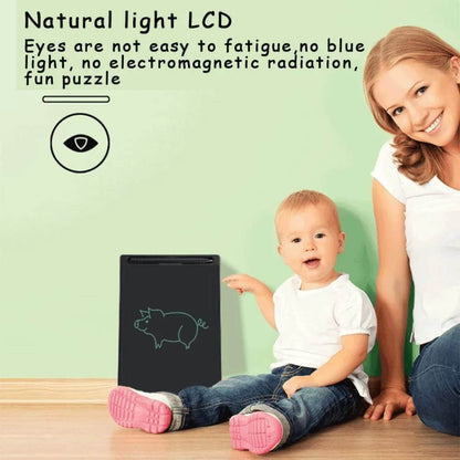 Black LCD writing tablet for kids with natural light, ideal kids tablet for drawing and puzzles