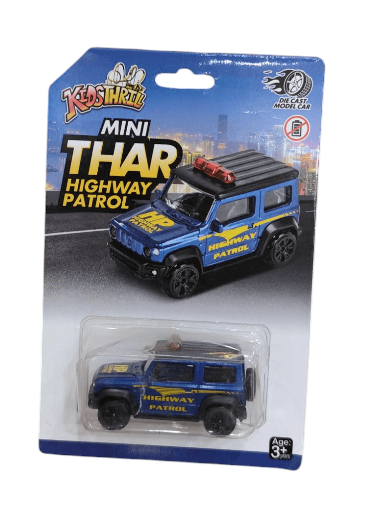 Blue die-cast mini Thar highway patrol car from Planes: Fire and Rescue 2 for ages 3 and up