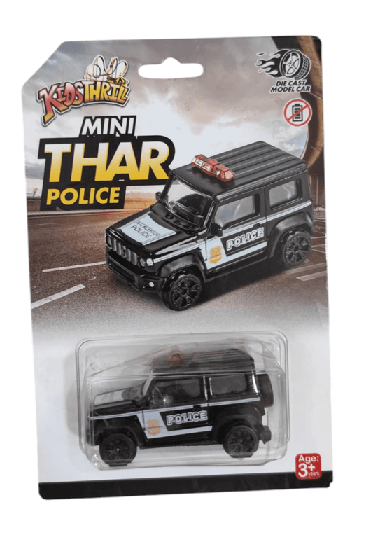Black die cast mini thar police vehicle for ages 3 and up, inspired by planes: fire and rescue 2