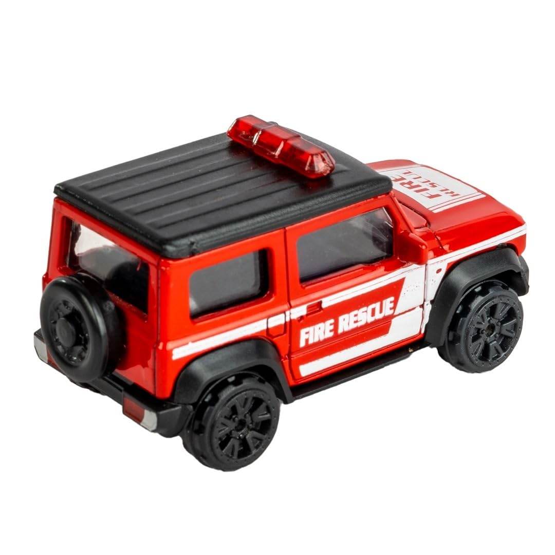 Red die cast mini Thar with fire rescue details, inspired by planes: fire and rescue for kids